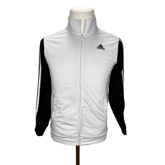 ADIDAS | Boys' Zip Up Track Jacket Sweatshirt Black and White XL - Picture 1 of 10